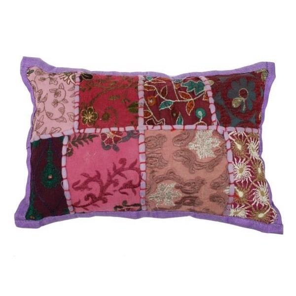 Kussentje India Patchwork paars 30x20cm - Image 3