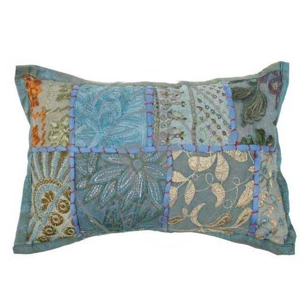Kussentje India Patchwork pastel groen-blauw 30x20cm - Image 3