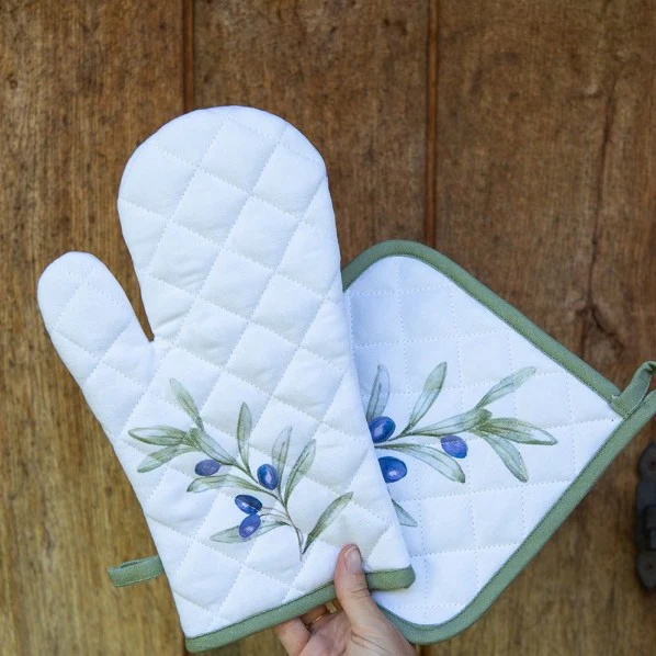 Pannenlap Olijven Katoen wit 20x20cm - Image 3